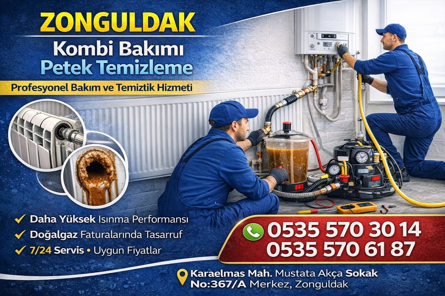 Zonguldak Kombi Bakımı Petek Temizleme